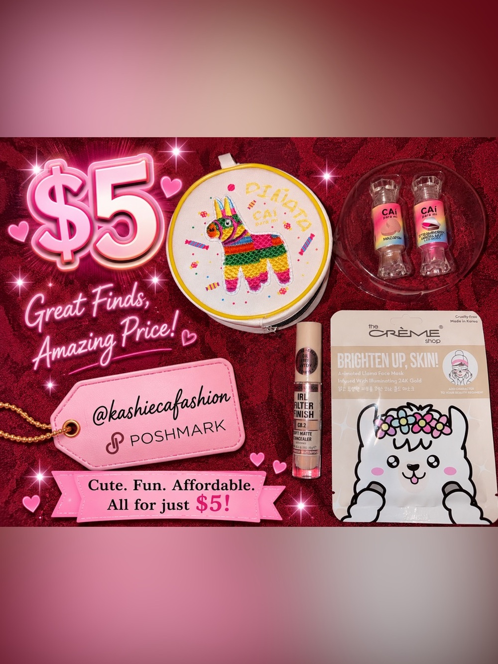 Lip Gloss Face Mask Concealer Bundle